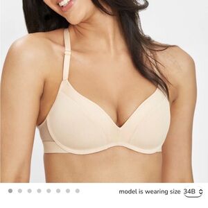 NWT Lively No-Wire Push-Up Bra in Toasted Almond